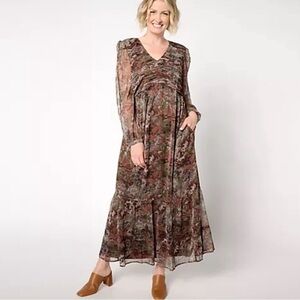 Me by Jennie Garth Regular Misty Woven Maxi Dress Size S